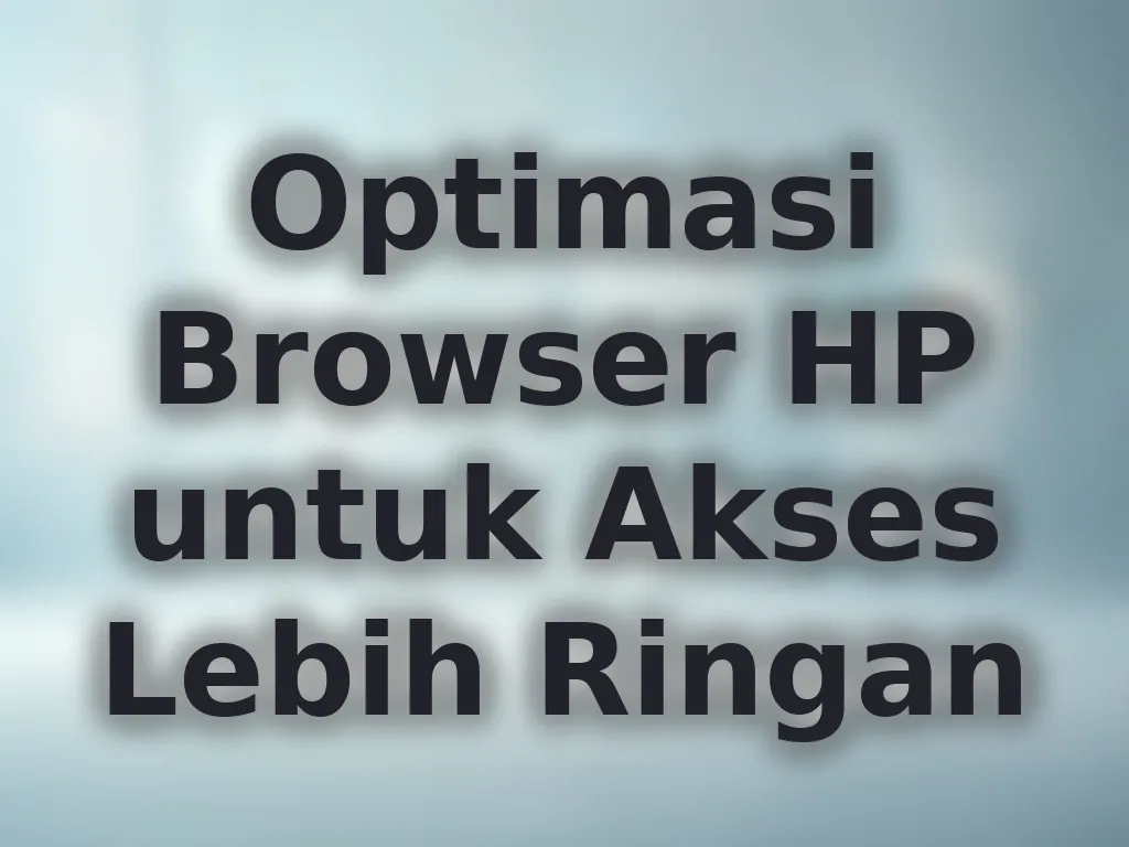Optimasi Browser HP untuk Akses Lebih Ringan